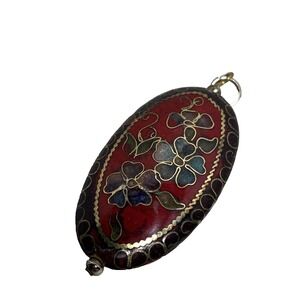 Cloisonné Pendant Only Floral Oval Multi Colored